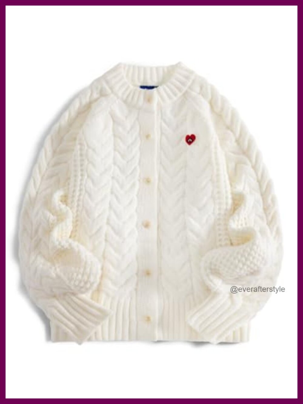 Aelfric Eden Chunky Cable Knit Open Front Cardigan Oversized Loose Fit Trendy